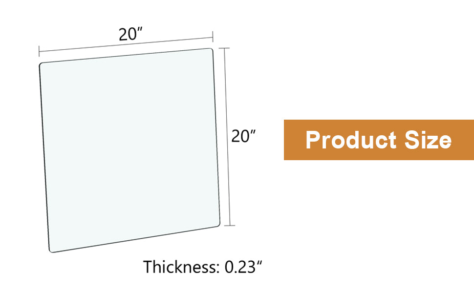 x  glass panel with  thickness
