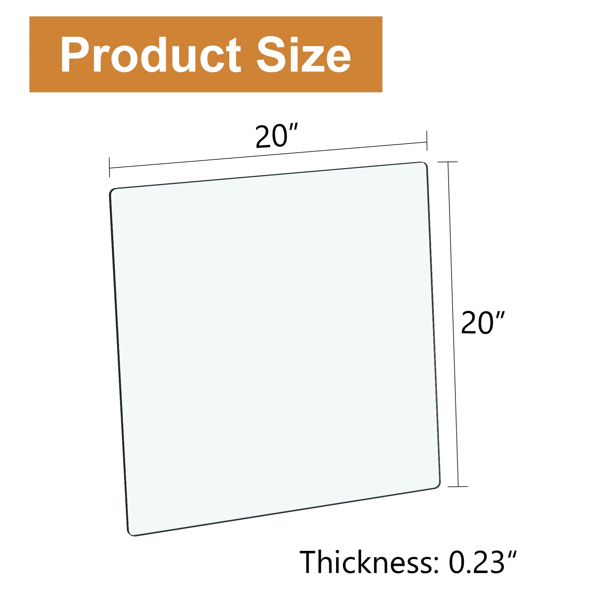 inch square glass panel