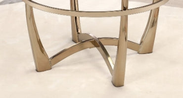 Gold bar stool base with curved legs