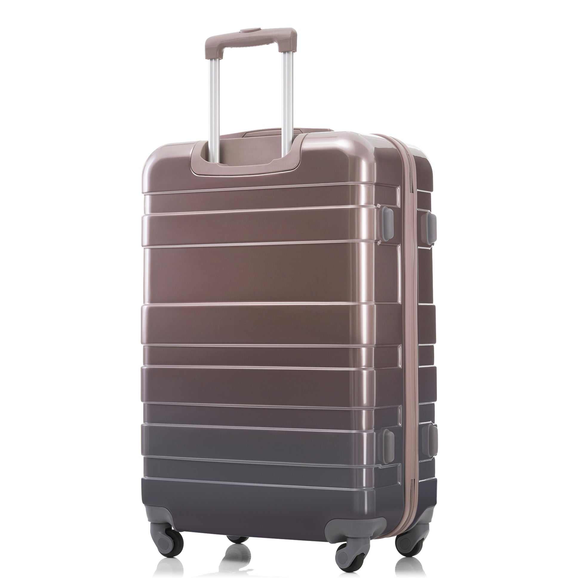 Rose gold hardside spinner luggage with retractable handle
