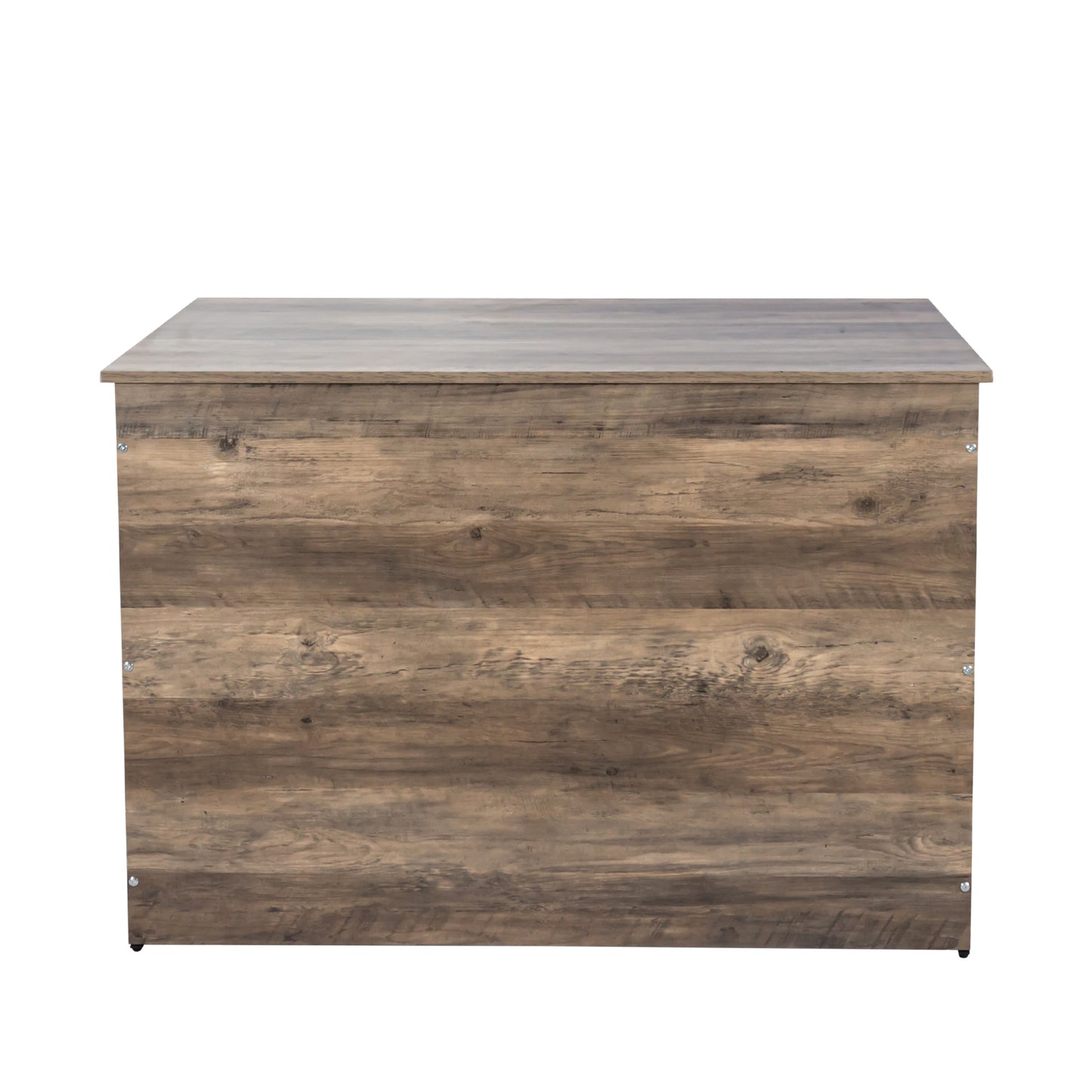 Rustic brown wood storage cabinet with distressed finish