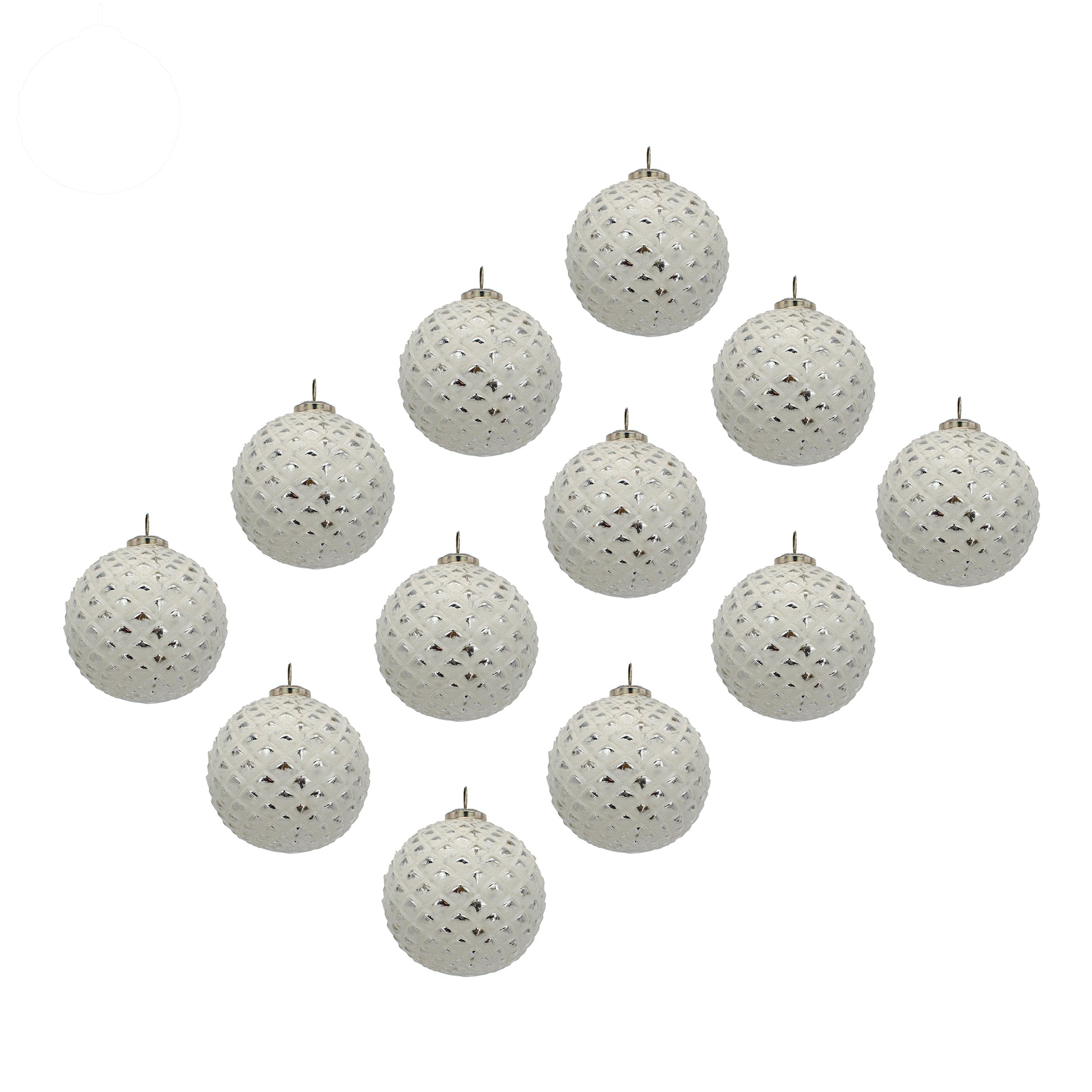 White textured Christmas ornaments