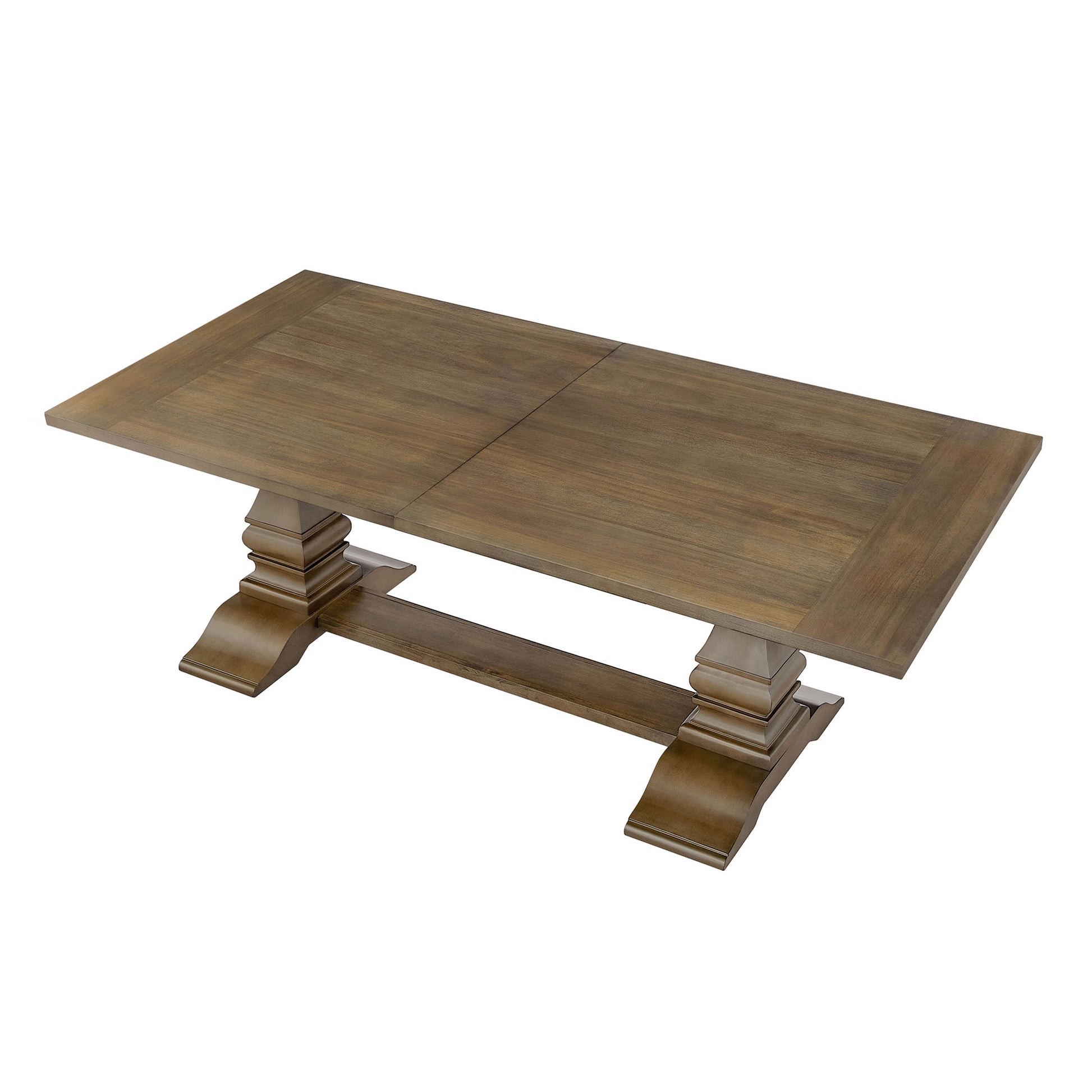 Rustic wood dining table with pedestal base