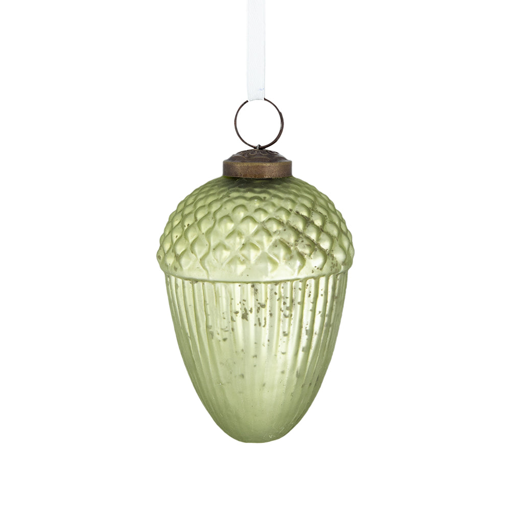 Glass acorn ornament