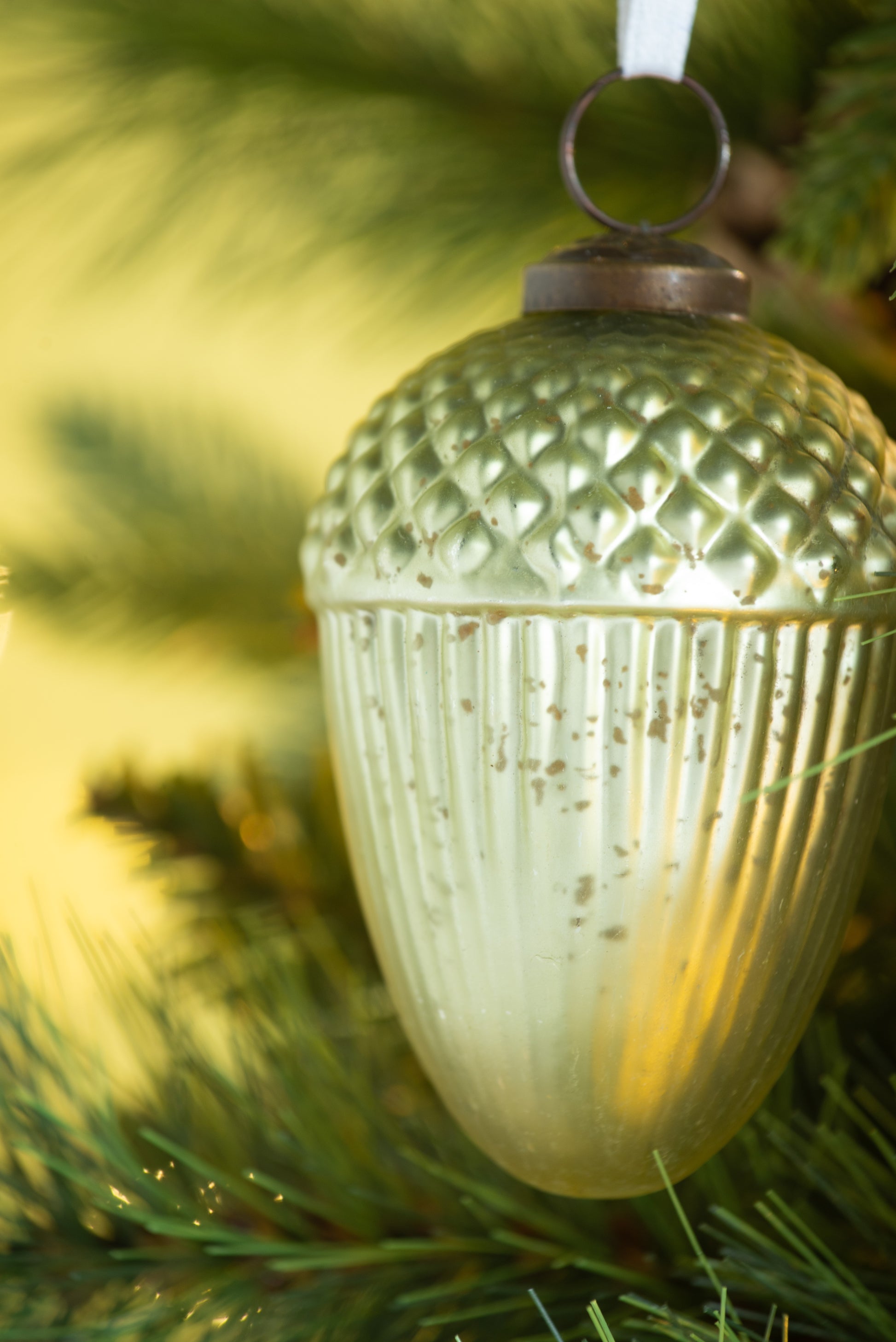Antique glass acorn Christmas ornament