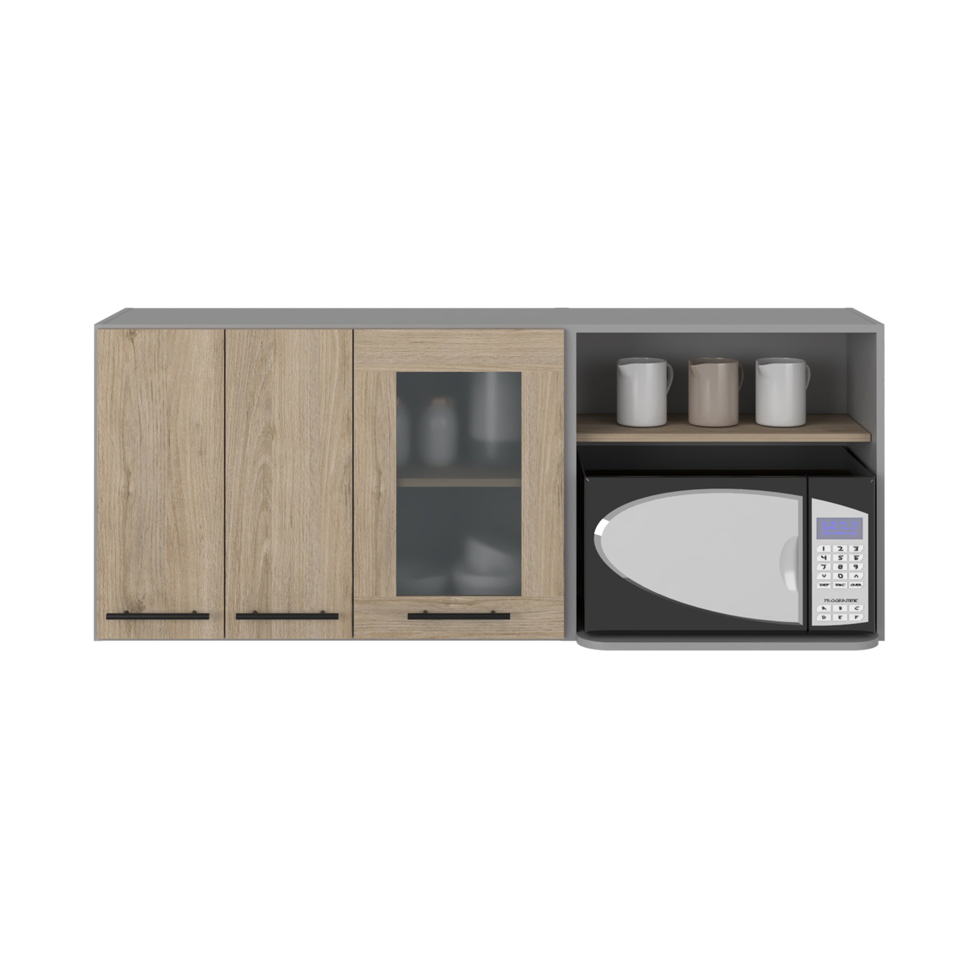 Light wood cabinet with glass door