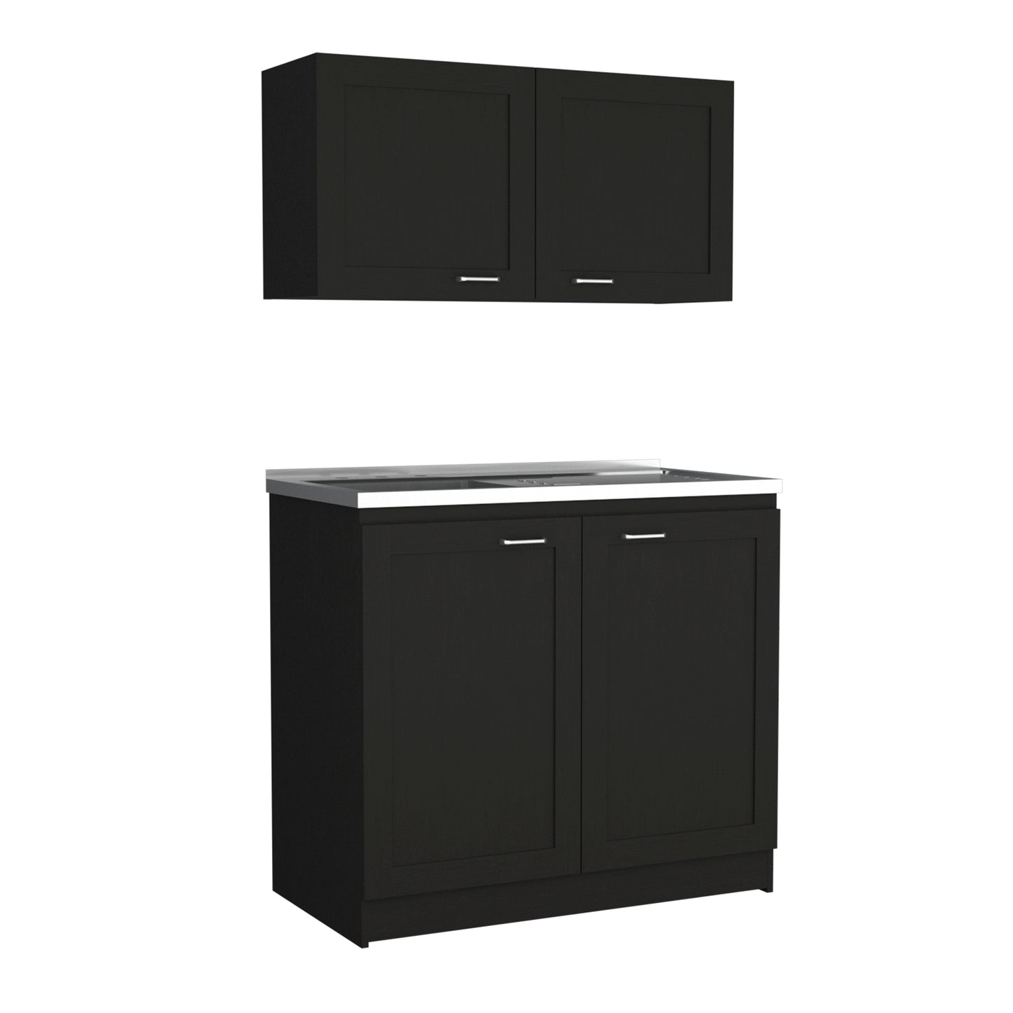 Black modular kitchen cabinet with two upper doors