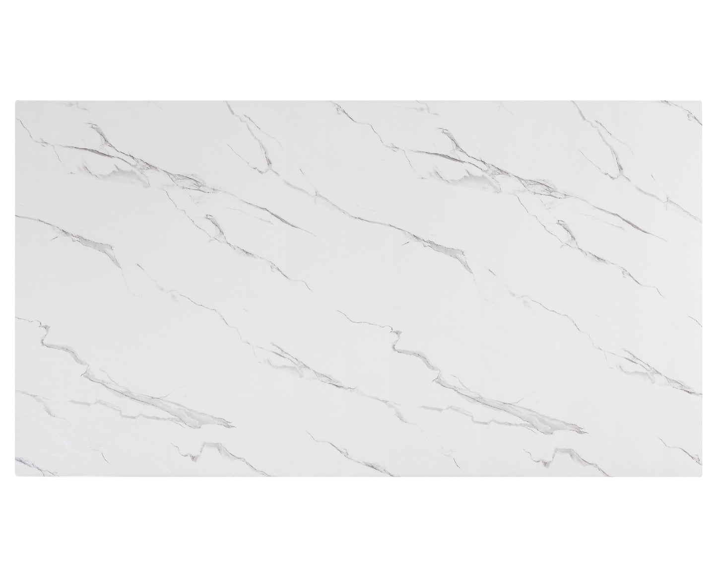 White marble tabletop with grey veining for kitchen use