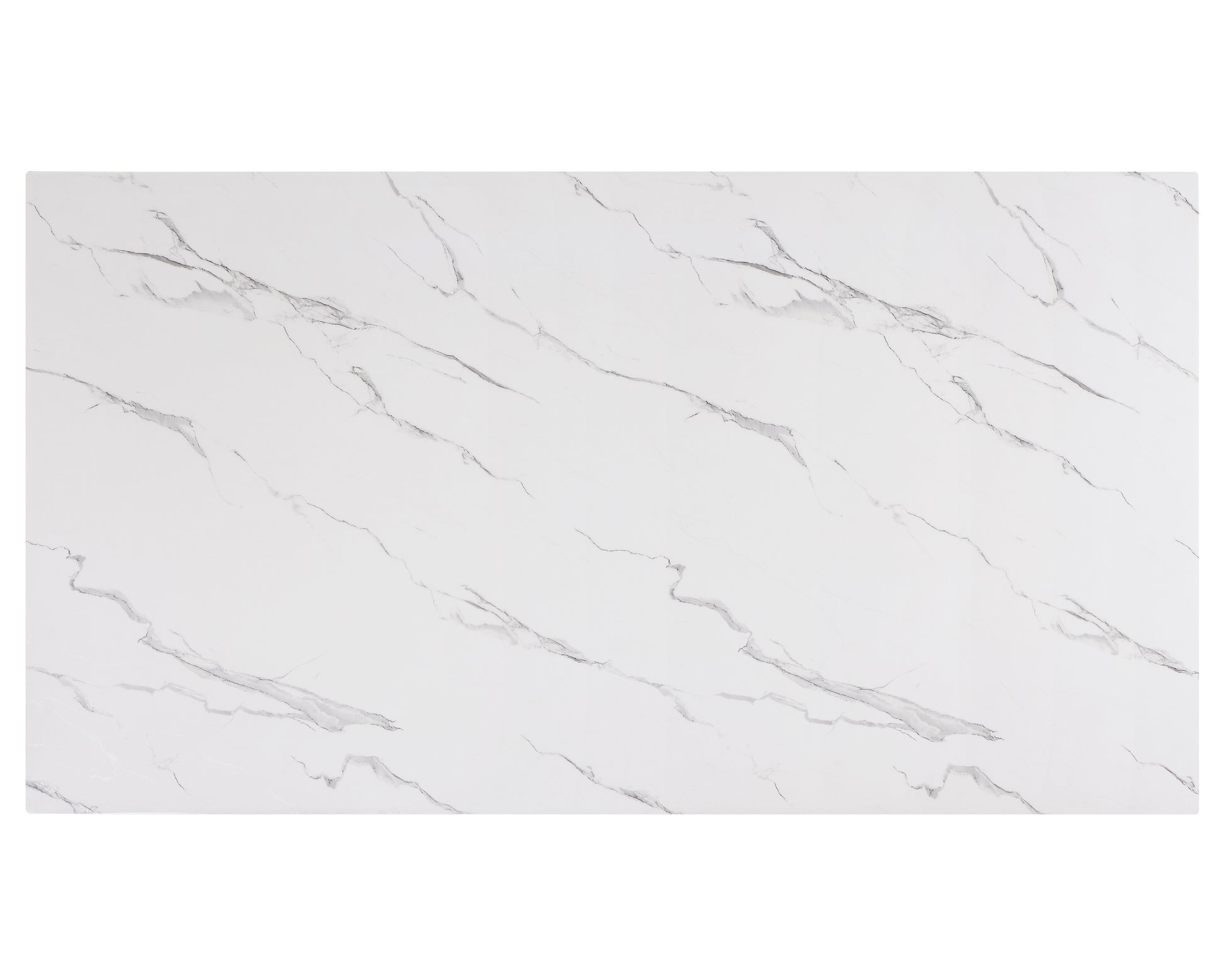 White marble tabletop with grey veining for kitchen use