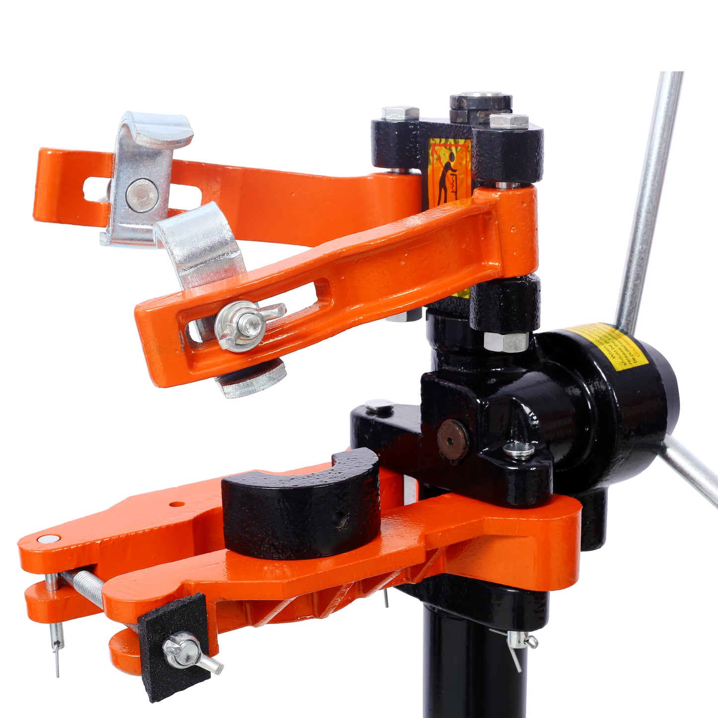 Orange hydraulic pipe bender with black grip