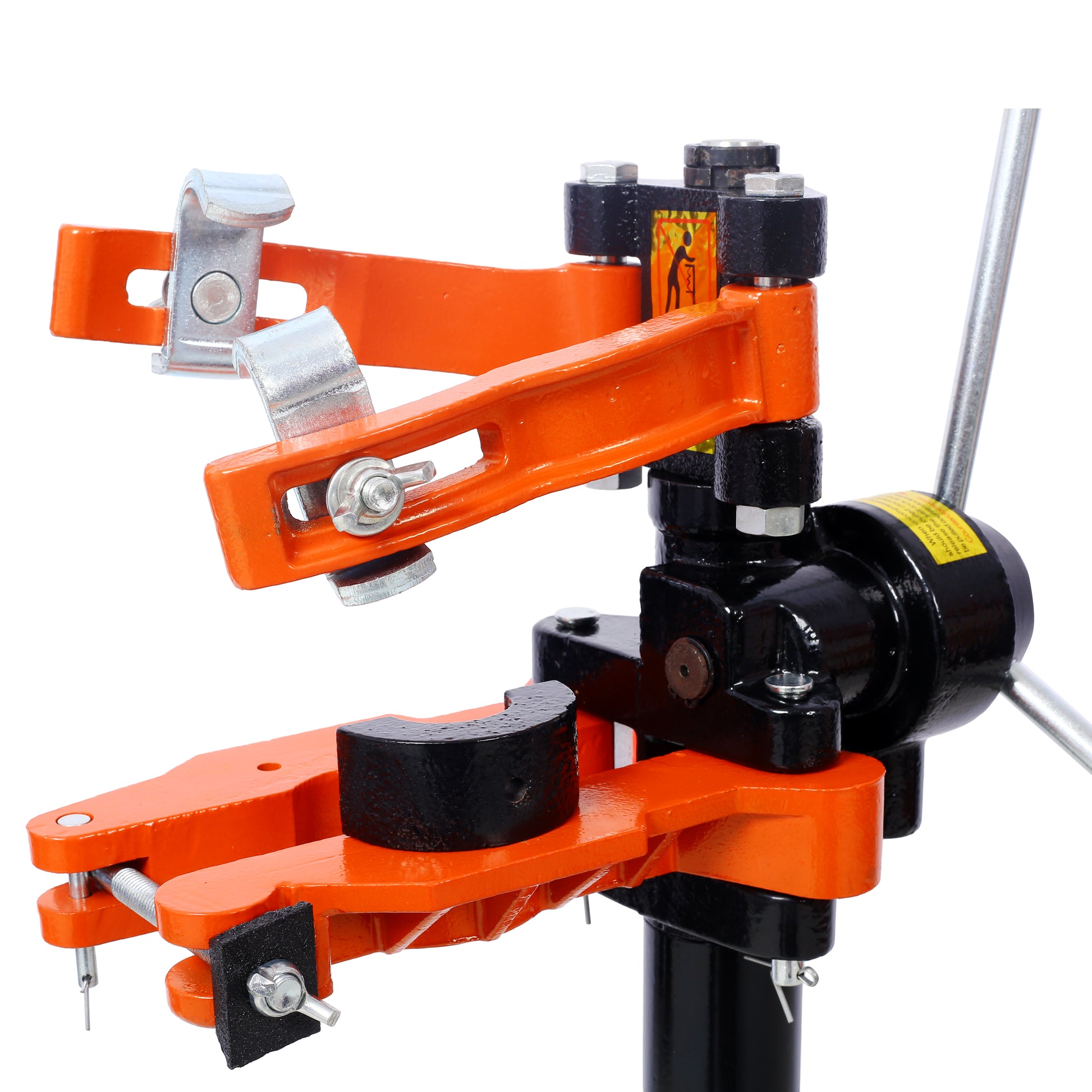 Orange hydraulic pipe bender with black grip