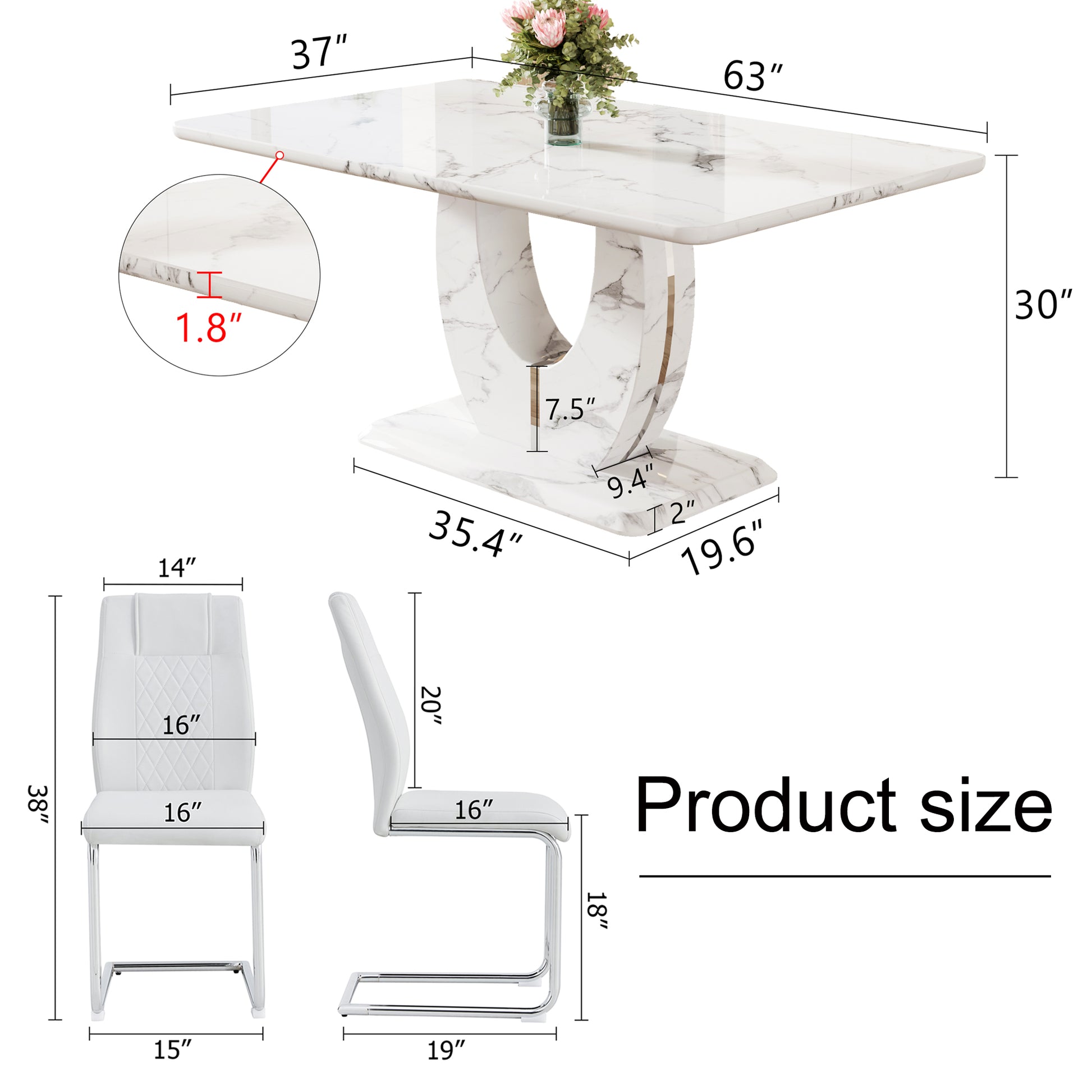 inch marble dining table with a unique pedestal base perfect for modern dining rooms