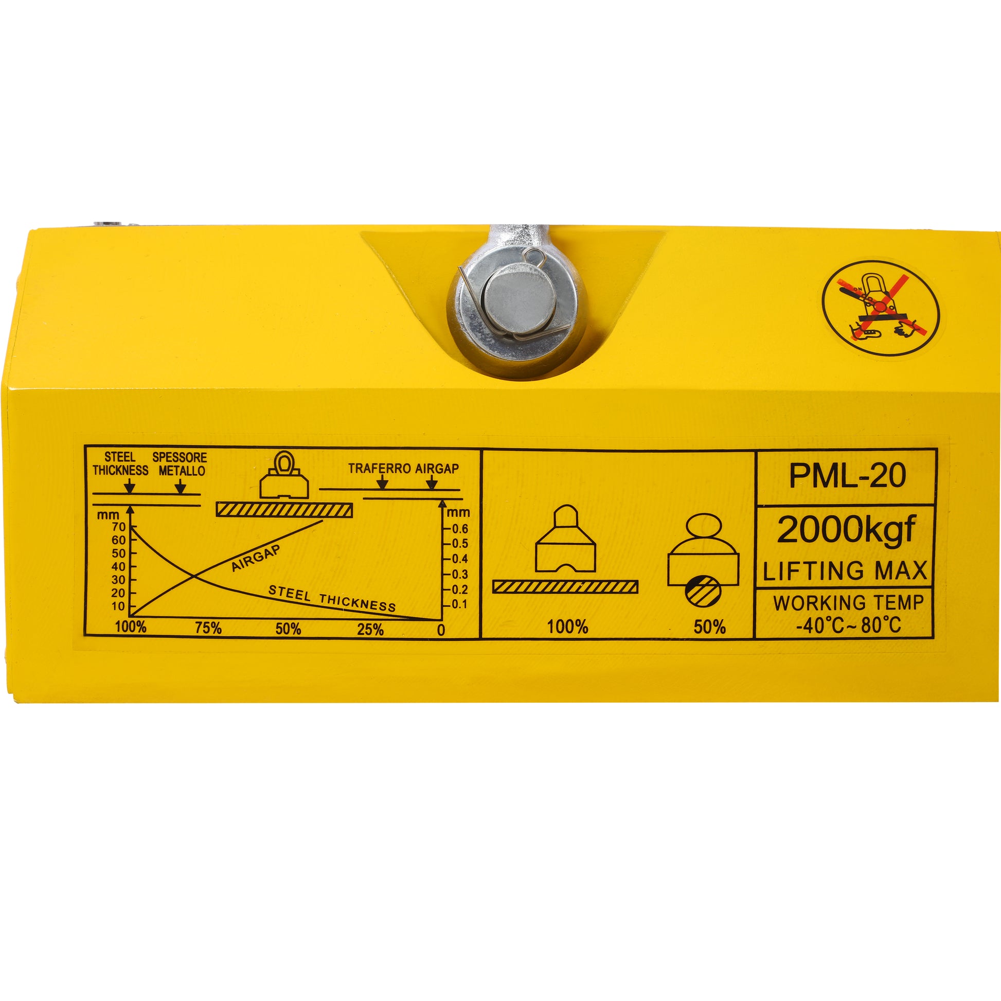 Yellow PML magnetic lifter with kg capacity