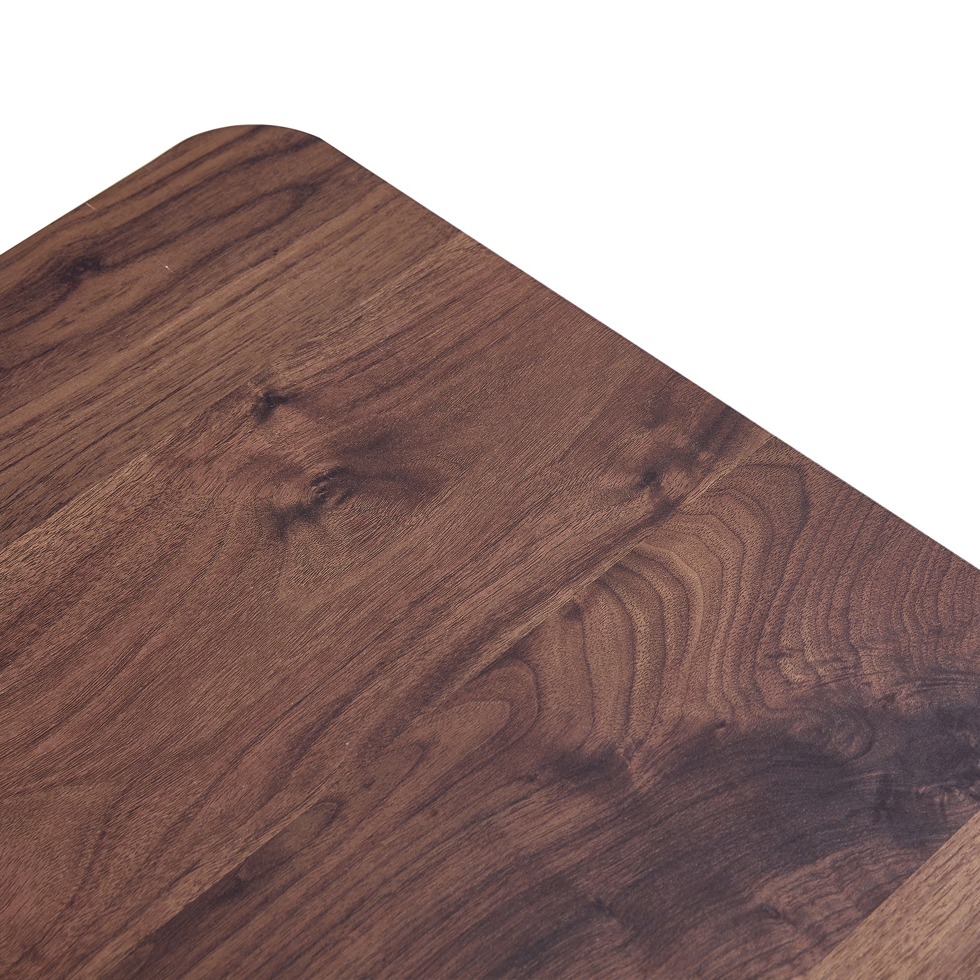 Dark walnut wood grain texture with rounded corner