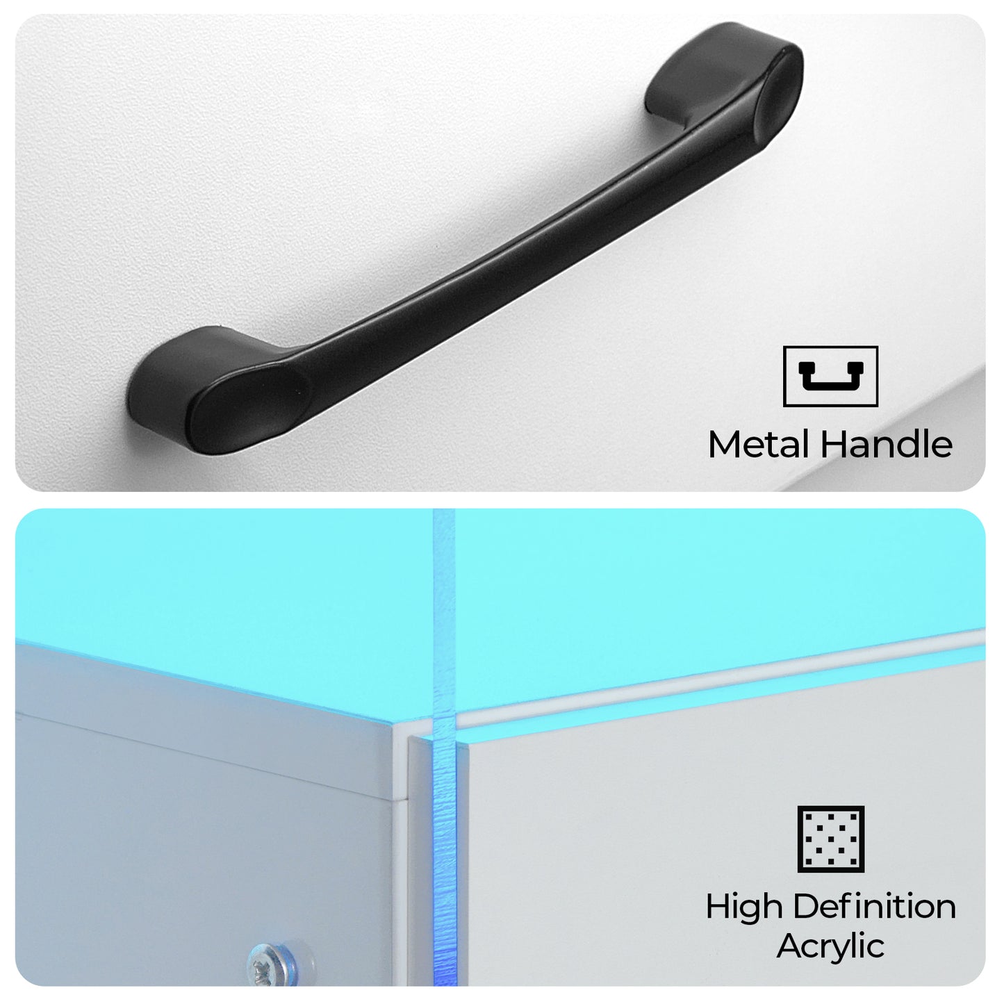 Black metal handle for cabinet drawers
