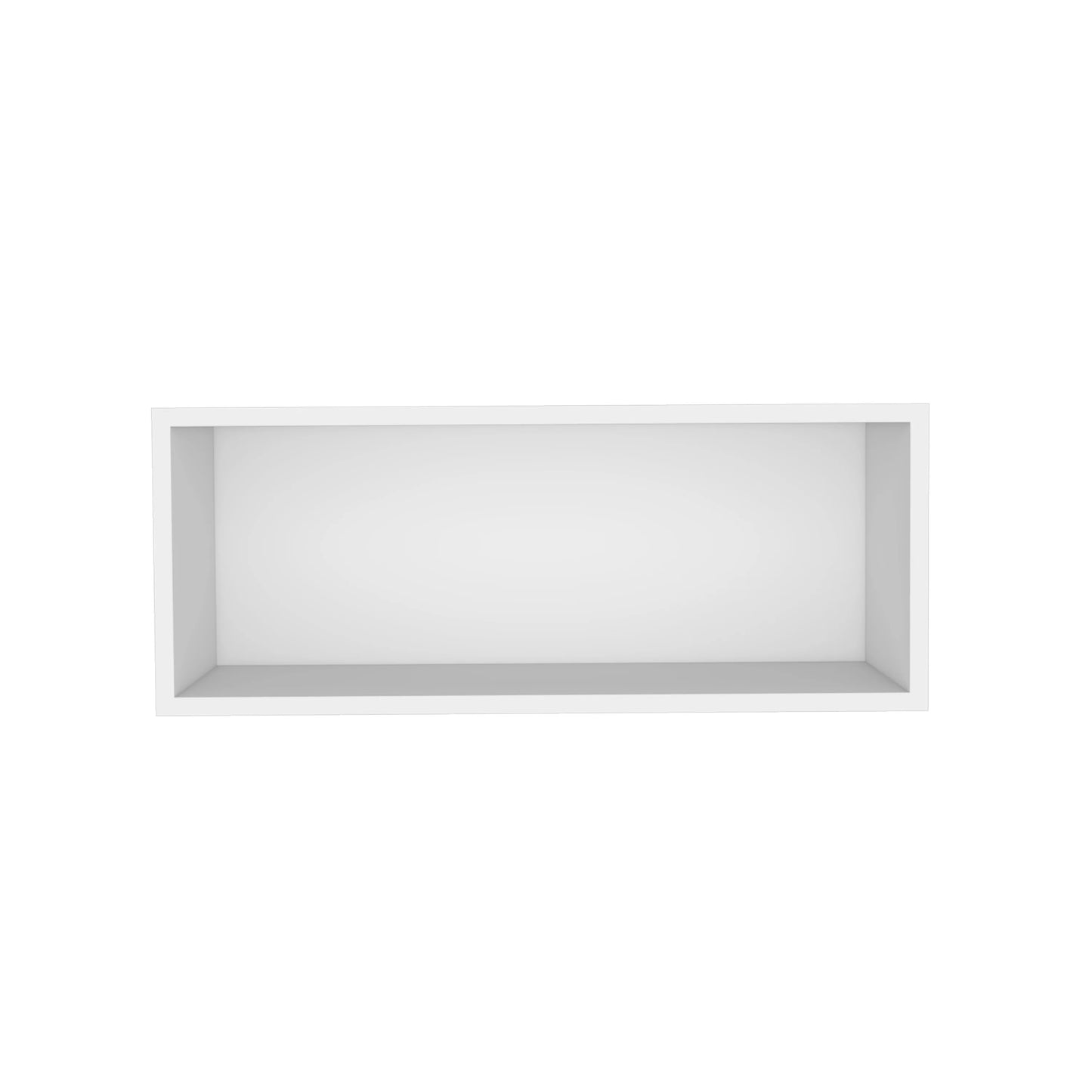 Modern white floating shelf for wall display