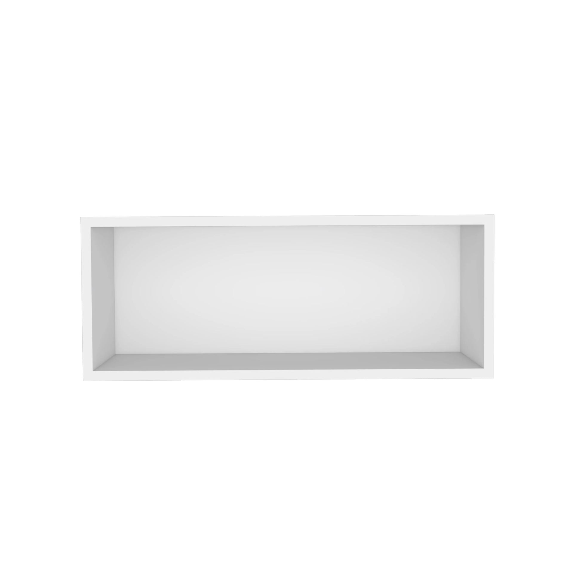 Modern white floating shelf for wall display