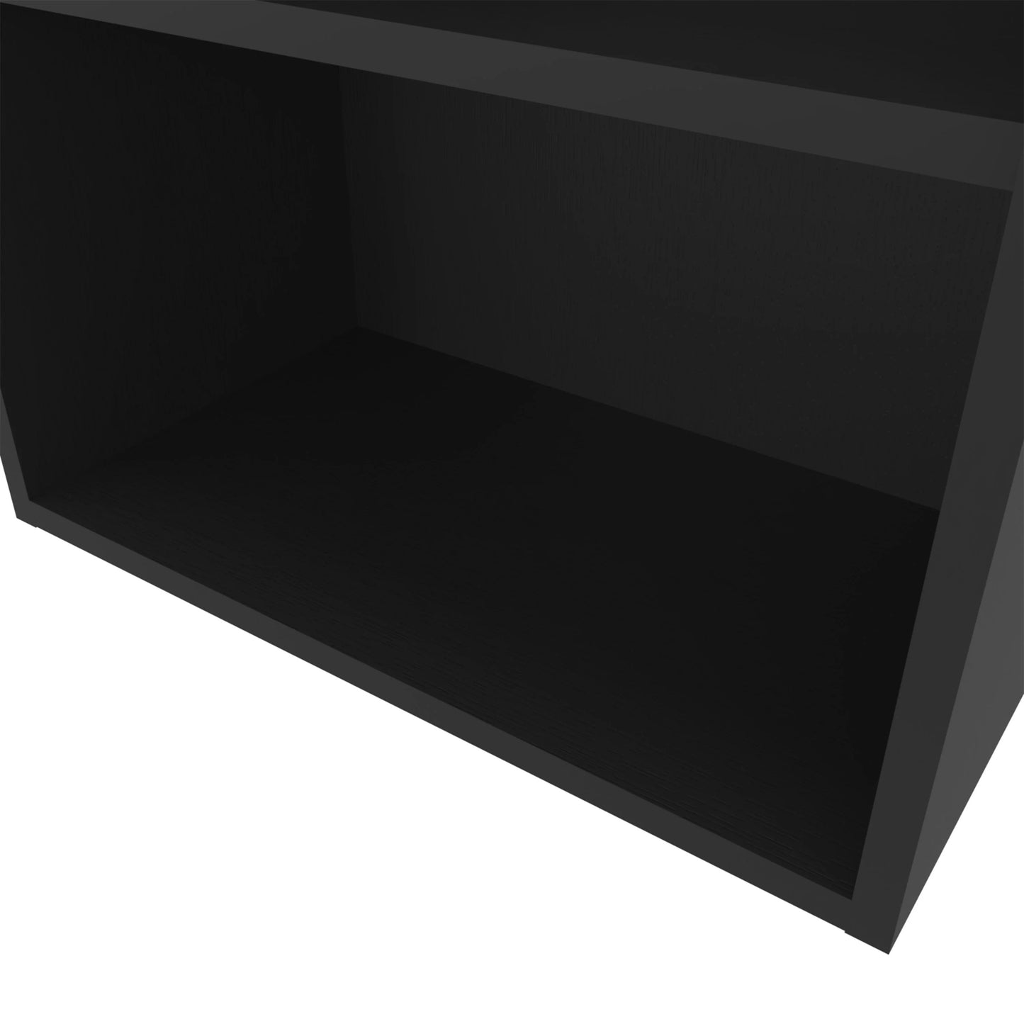 Black modern shelf unit with clean lines