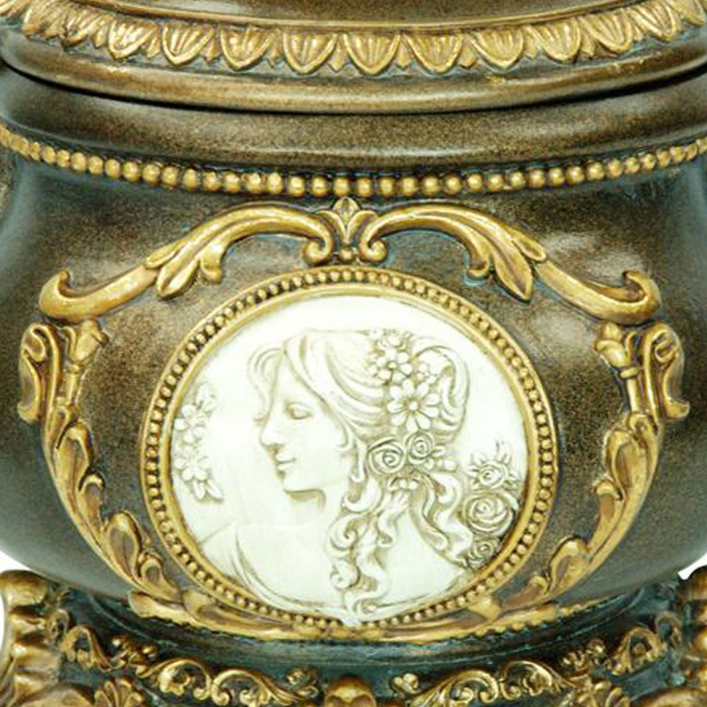 Elegant 9 Inch Decorative Jewelry Box with Gold Patterns