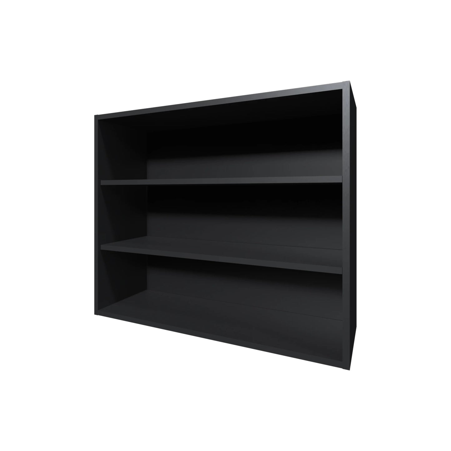 Black threeshelf modern bookshelf