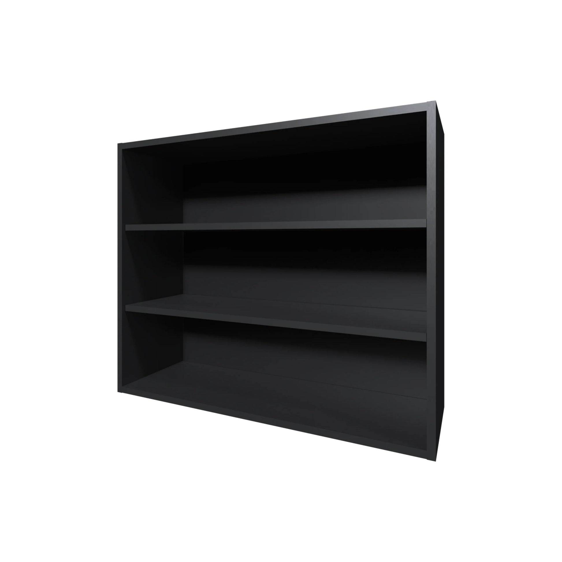 Black threeshelf modern bookshelf