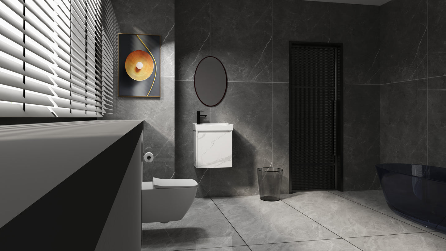 Modern grey marble effect bathroom tiles