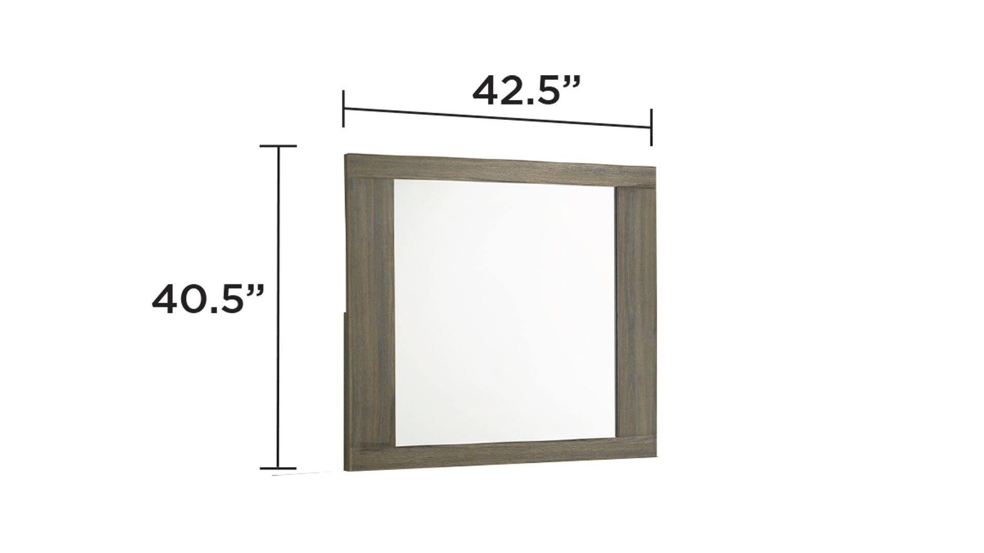 Square rustic oak mirror