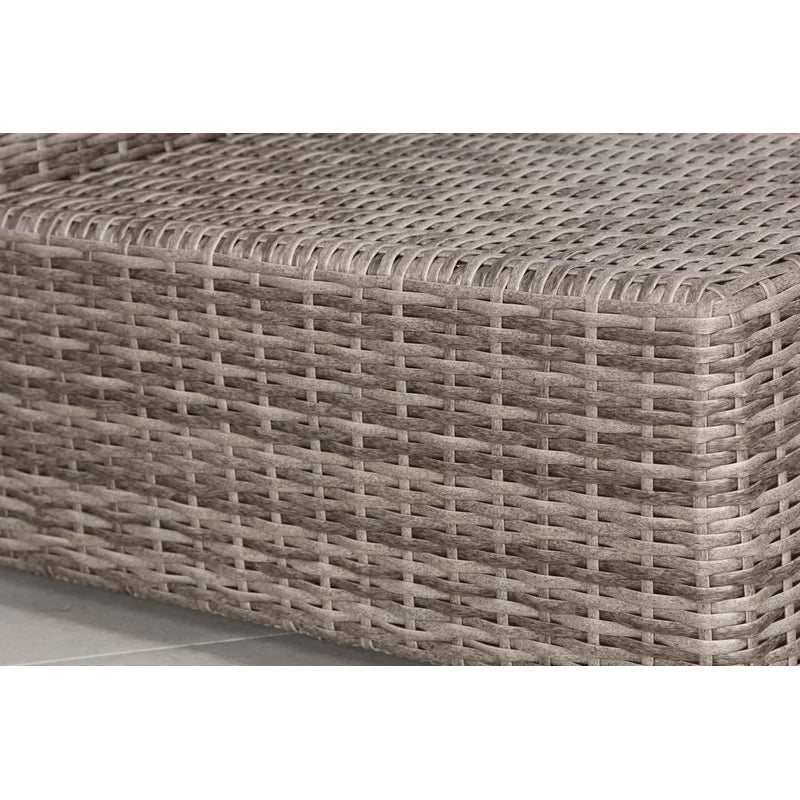Close up of grey woven rattan furniture texture