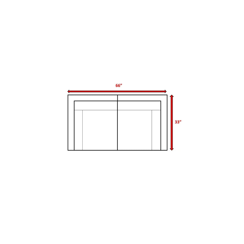 Simple diagram showing a inch wide by inch deep furniture layout