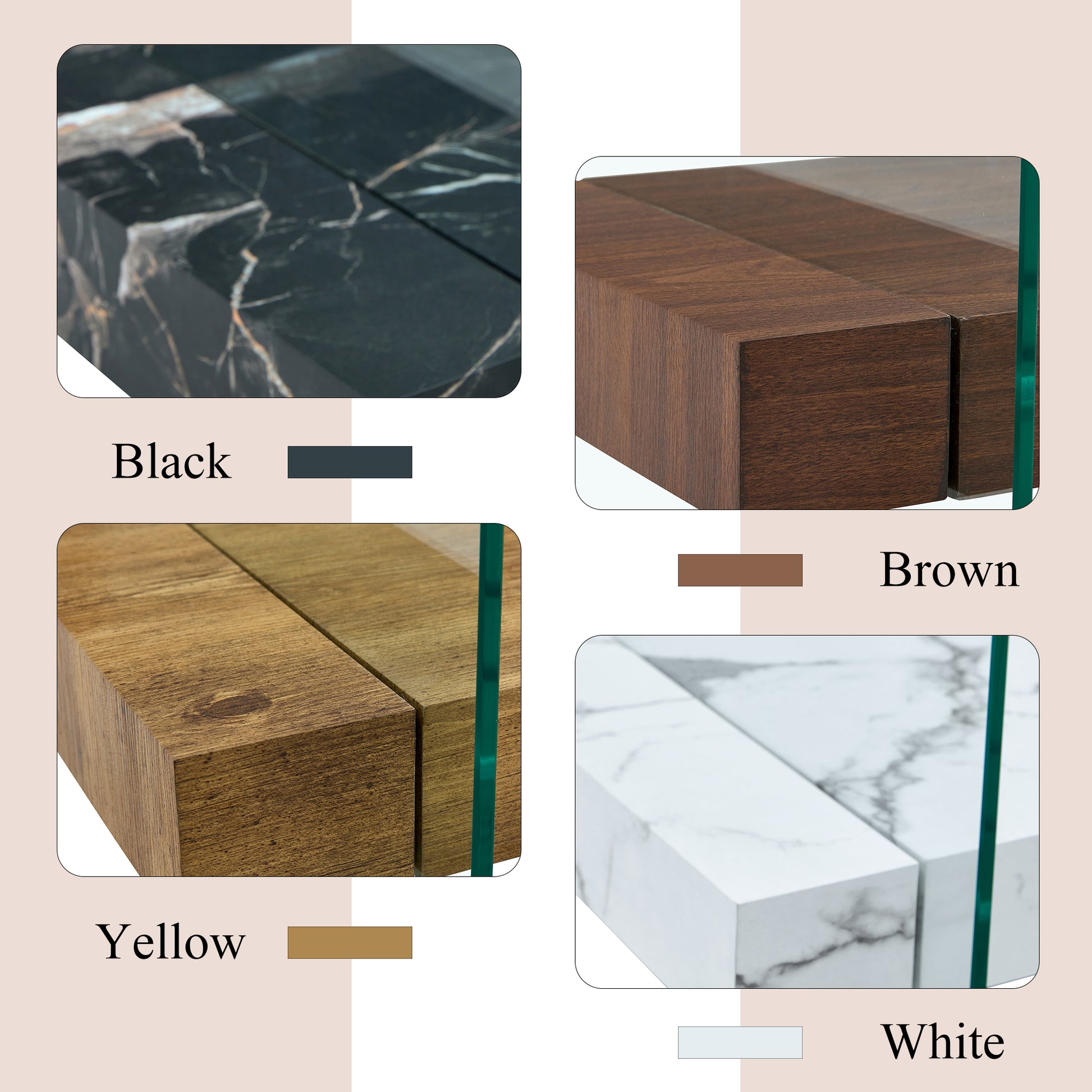 Black marble effect coffee table