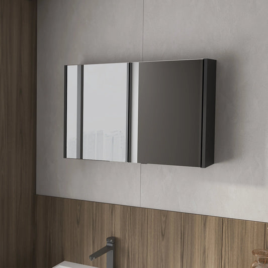 Modern medicine cabinet with mirrored doors