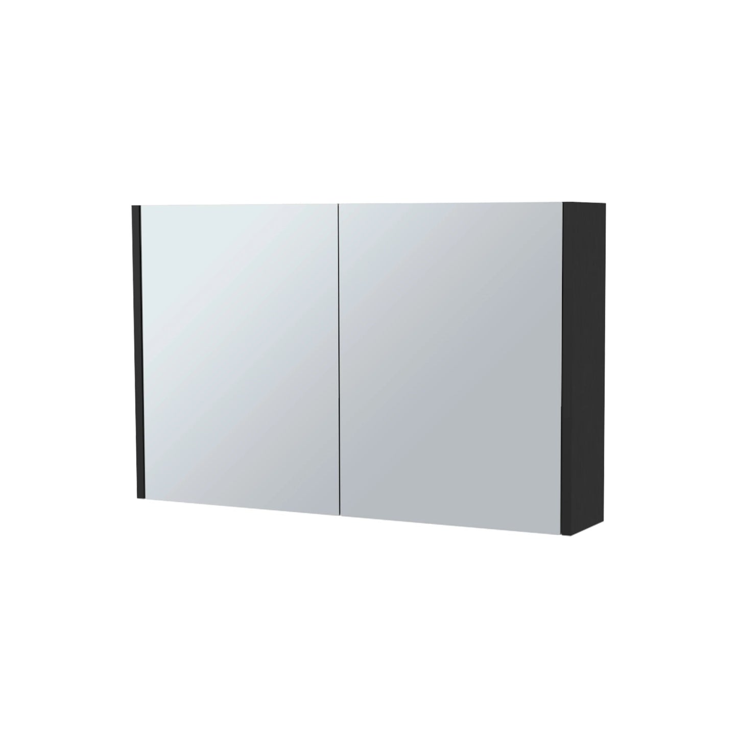 Modern black mirrored medicine cabinet with two doors