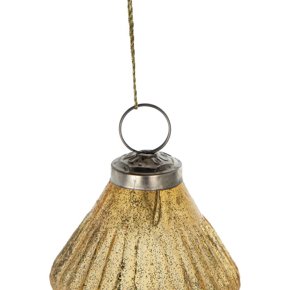 Gold glitter Christmas ornament