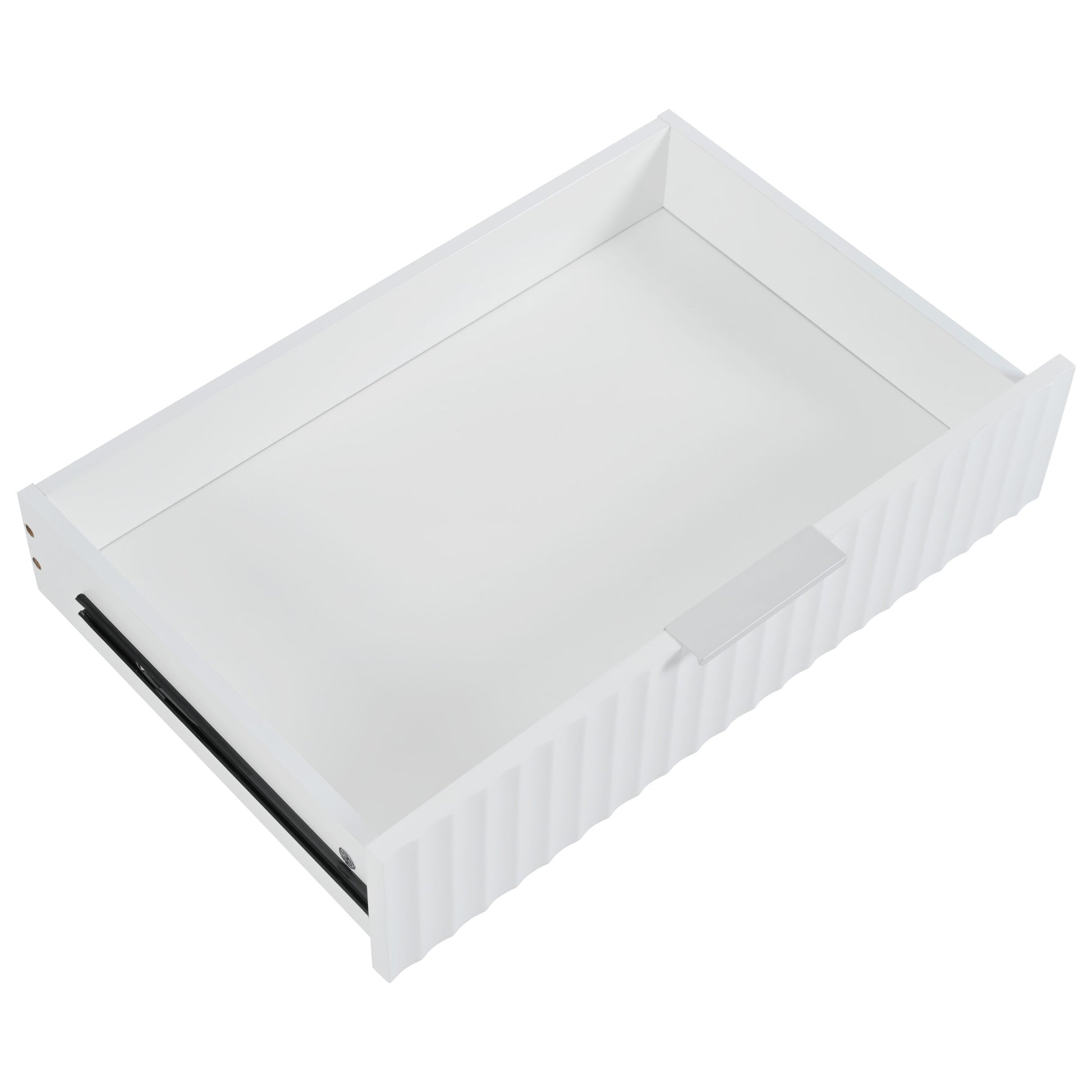White modern drawer with ribbed exterior