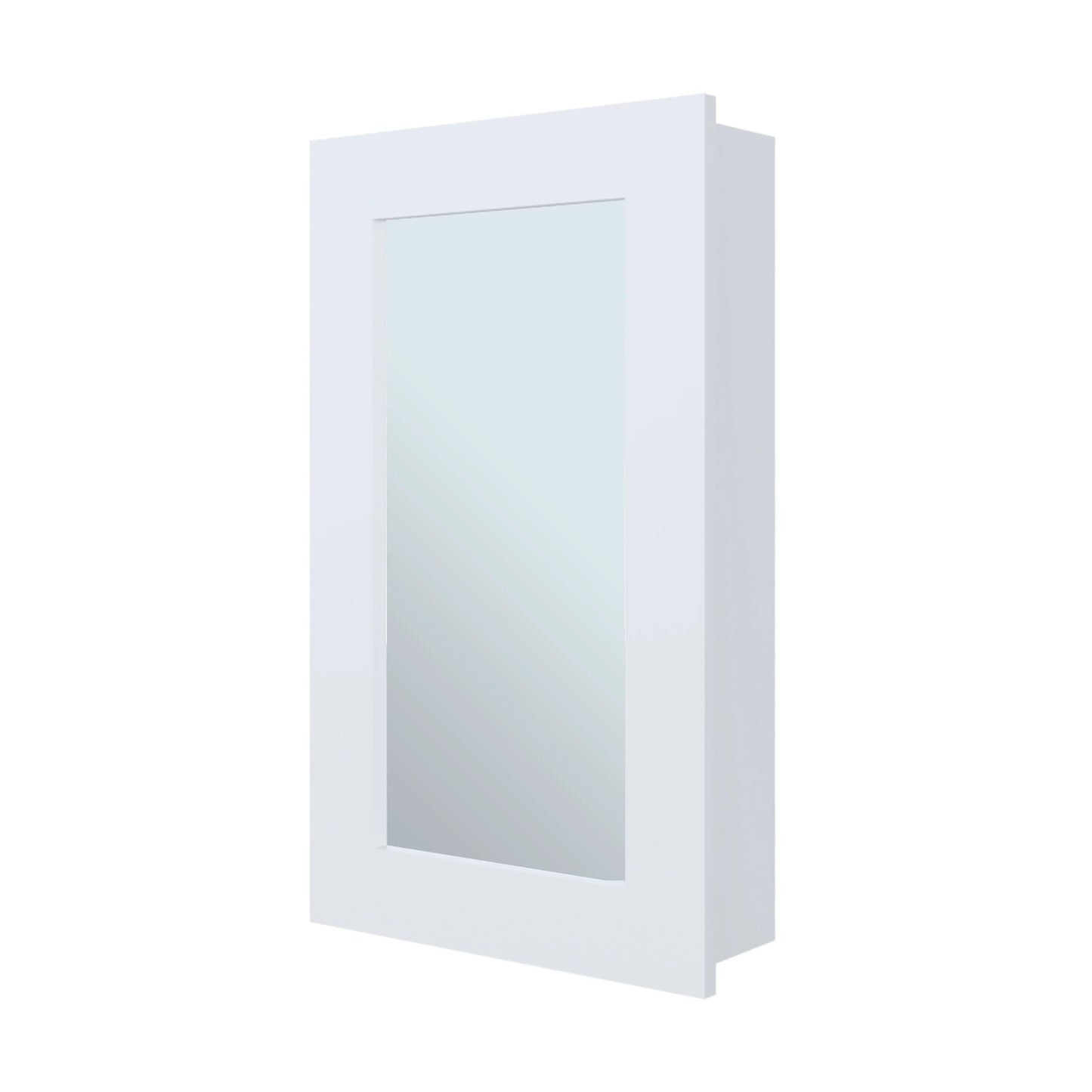White modern medicine cabinet with mirrored door