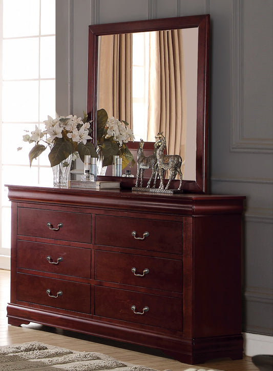Rich mahogany dresser with  drawers and ornate brass hardware