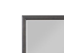 Rustic wood framed vanity mirror with grey finish