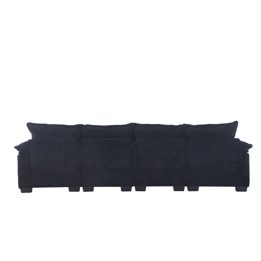 Dark gray microfiber fourseater sofa
