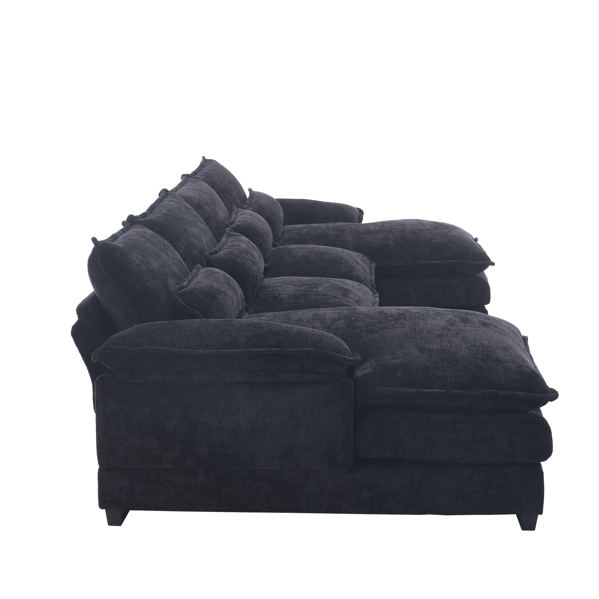 Plush dark grey sectional sofa with deep cushions for ultimate comfort