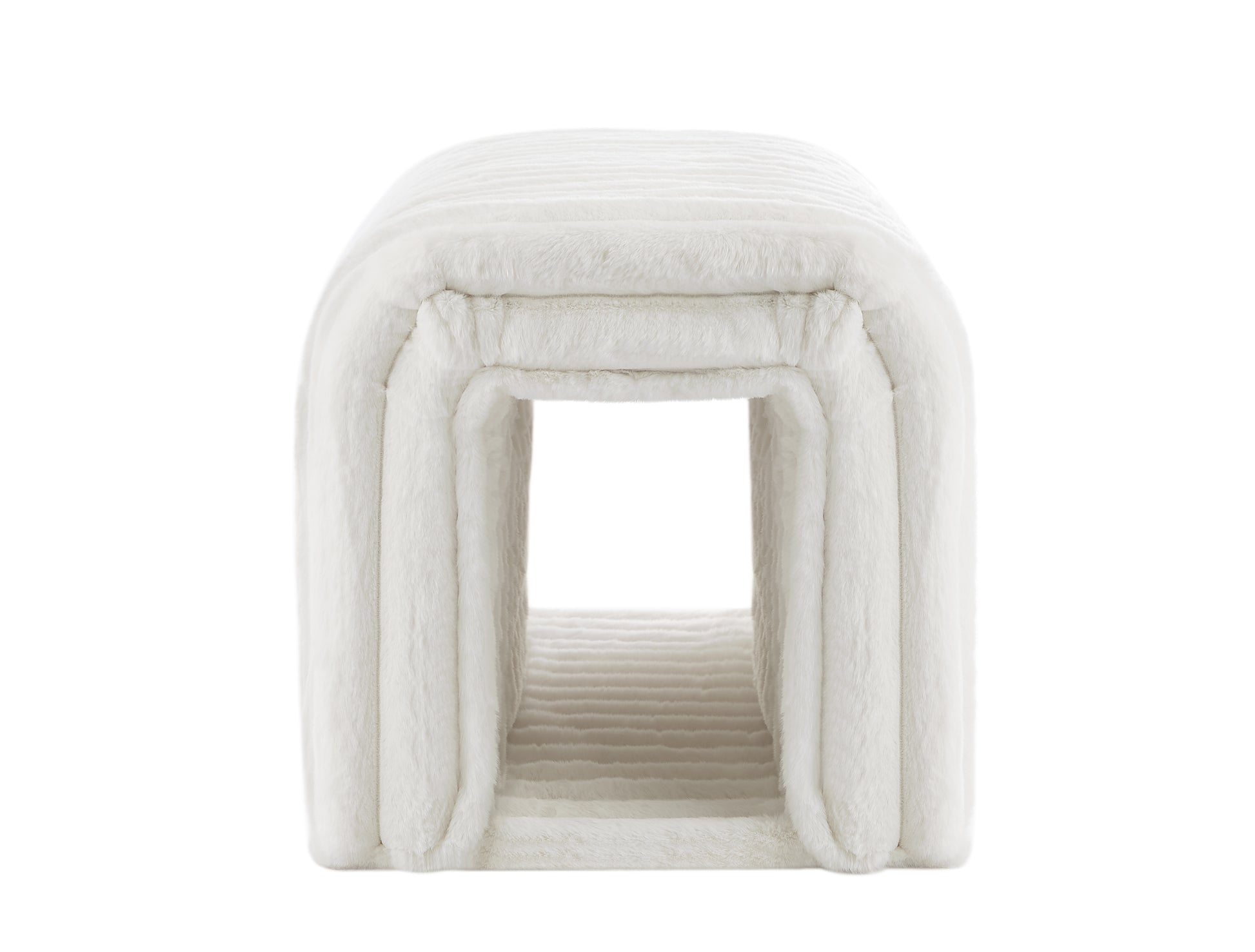 Plush white pet cave bed