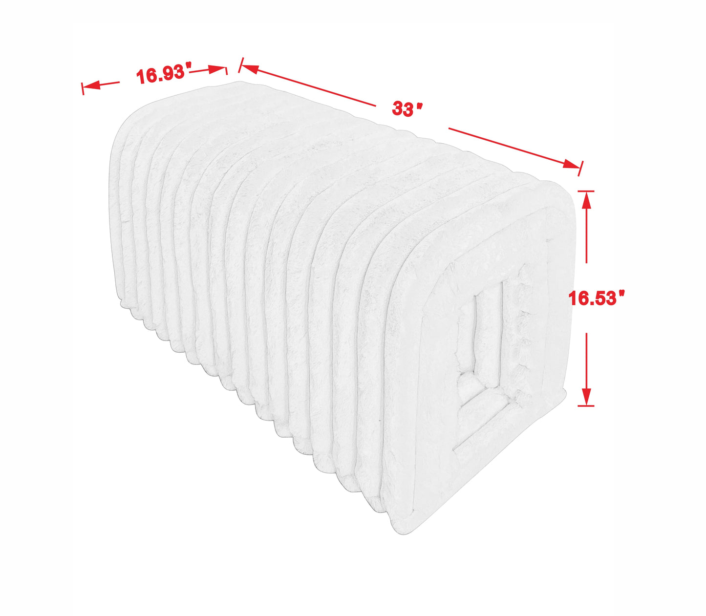 White textured bench ottoman