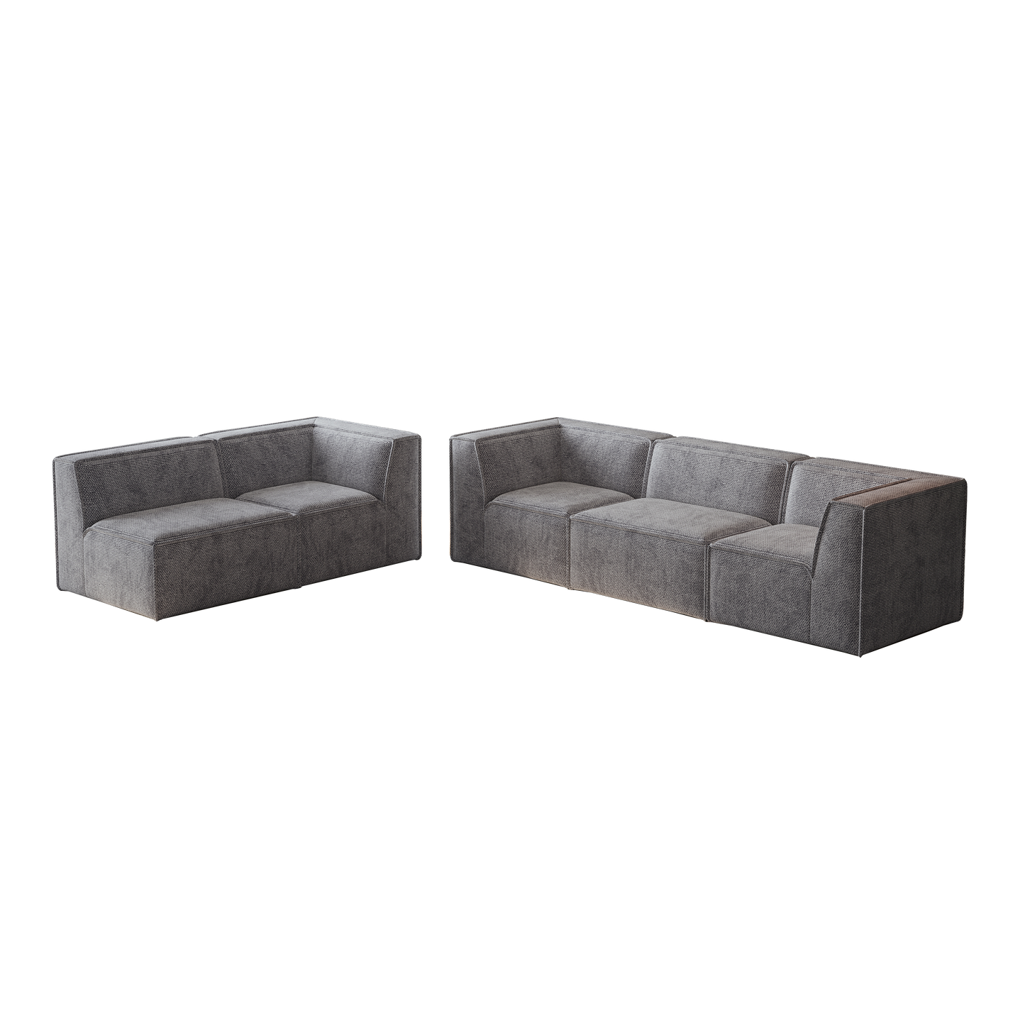 Dark grey fabric sectional sofa