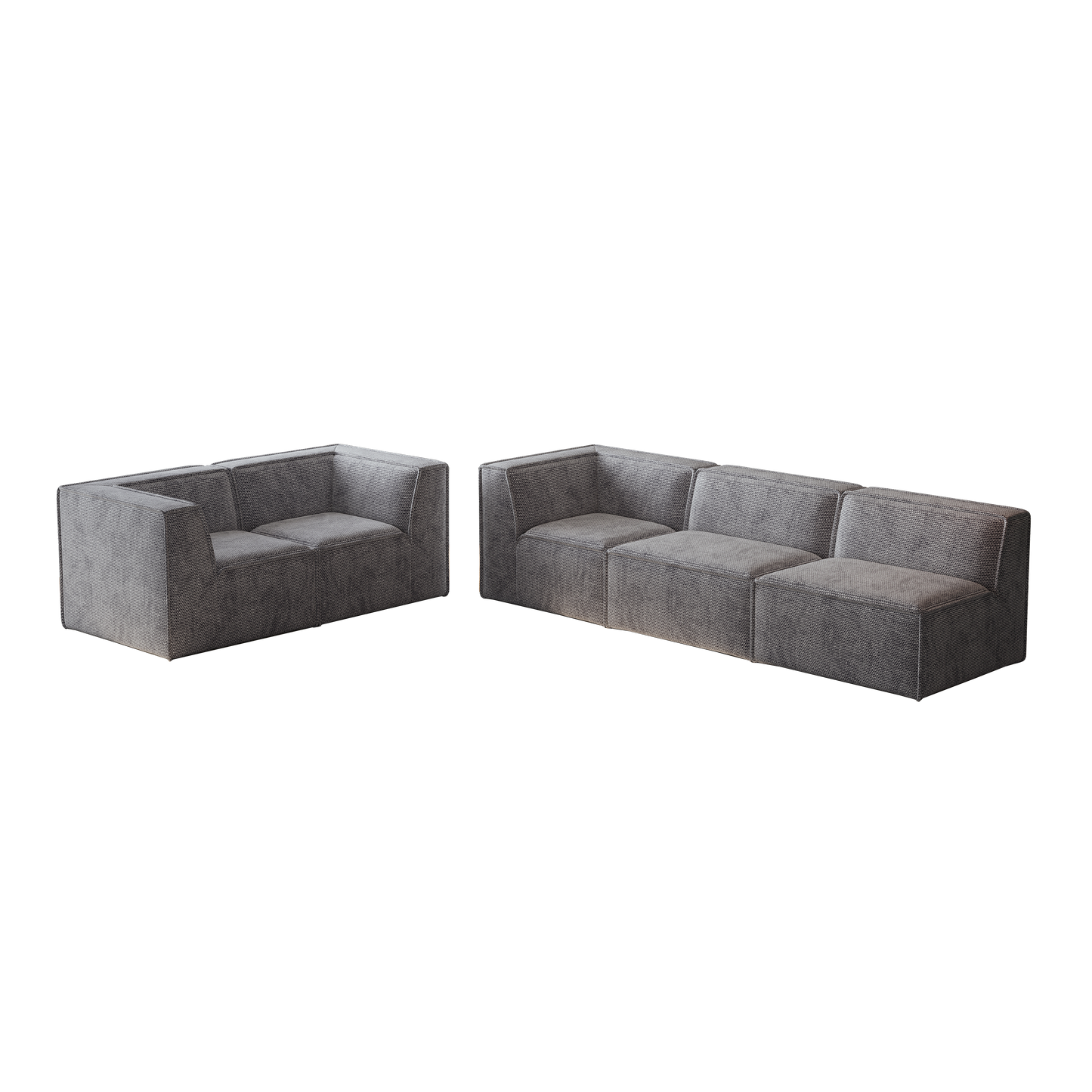 Modern gray fabric sectional sofa with clean lines
