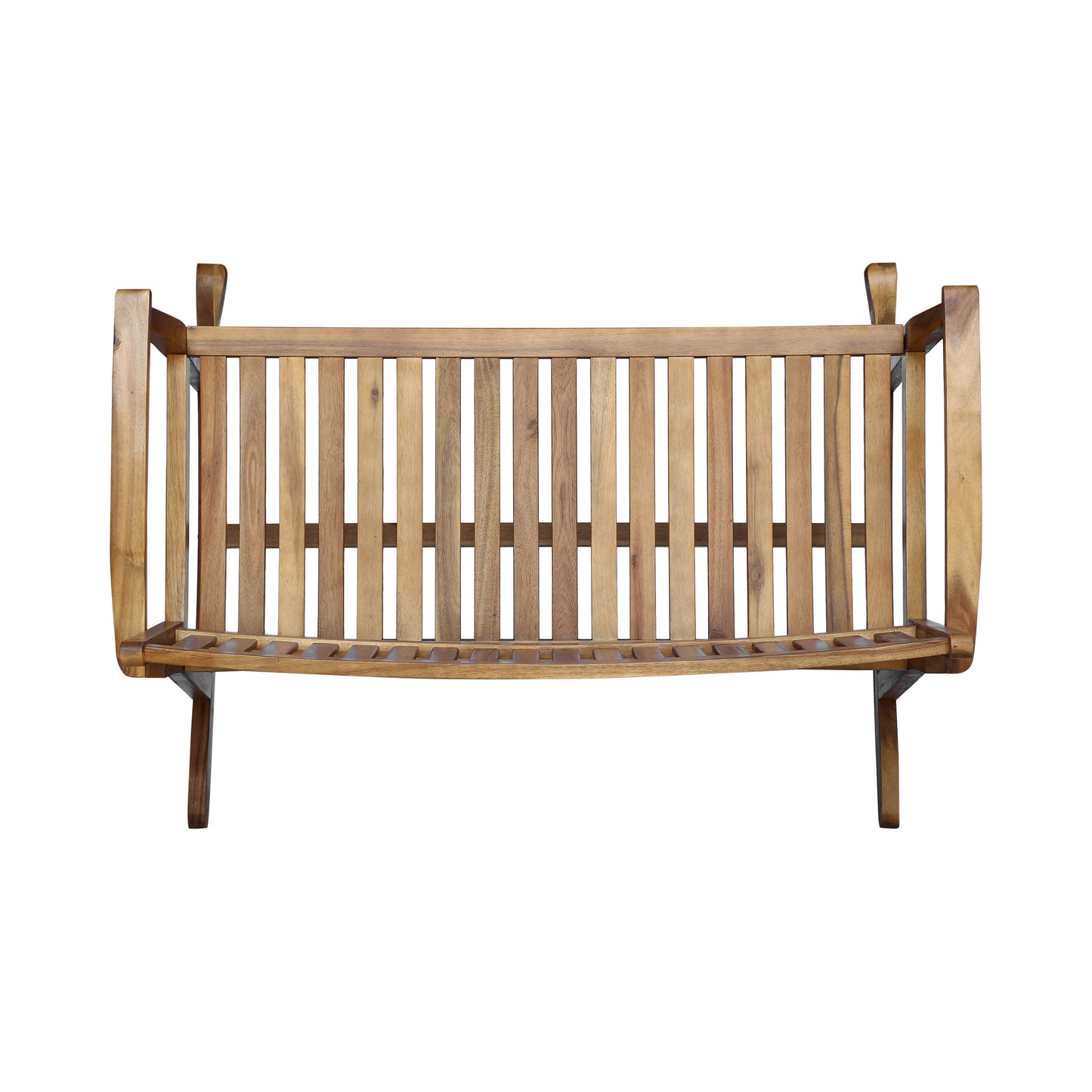 Wooden garden bench with slatted seat and backrest