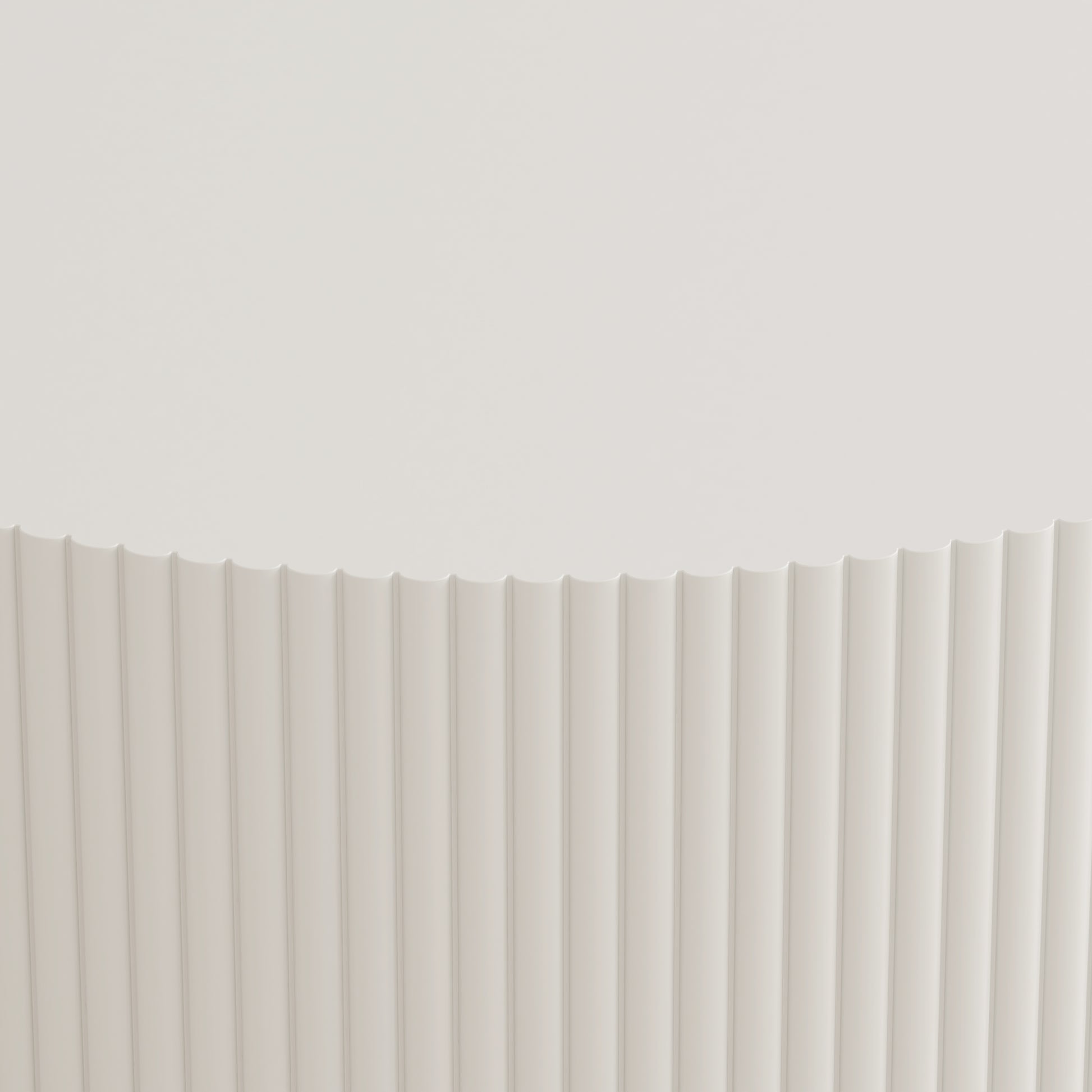 Cream ribbed cabinet door detail