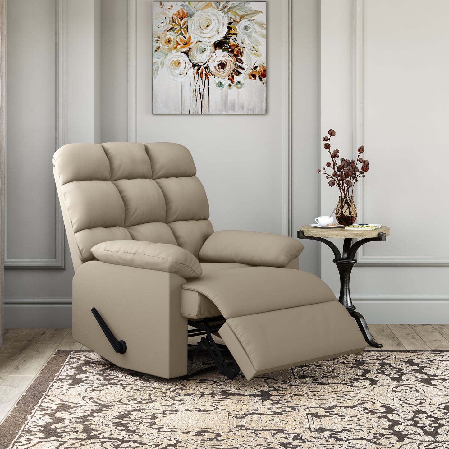 TREATLIFE HOME Granada Recliner with Ultra-Padded Comfort and Space-Saving Design, Khaki