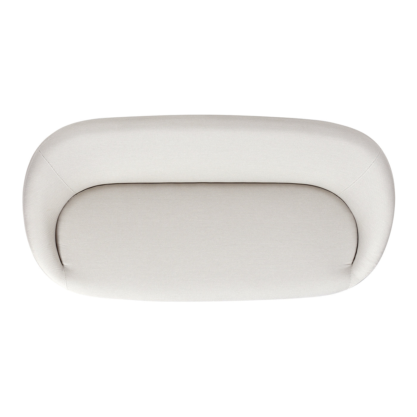 Modern white fabric armchair with curved design