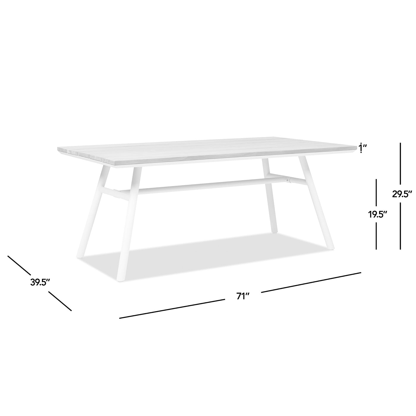 White dining table with clean lines and modern design