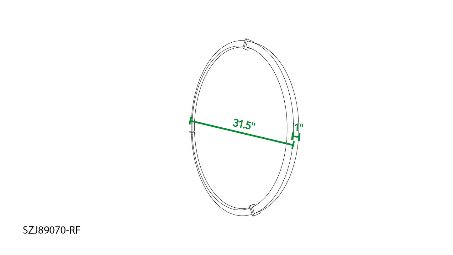 inch diameter circular mirror frame with inch width minimalist design