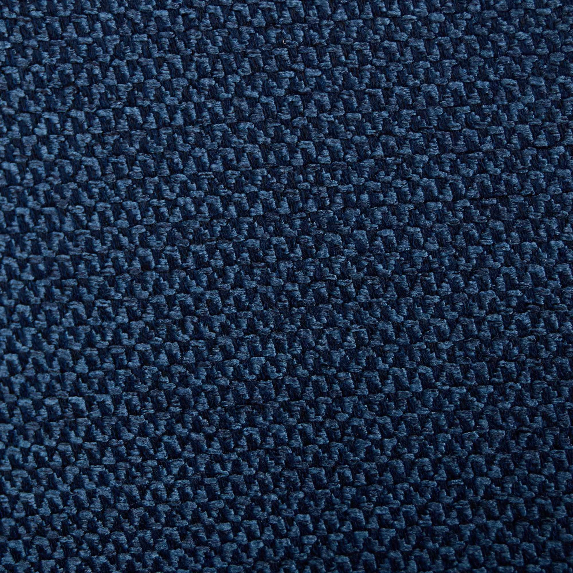 Textured navy blue woven fabric swatch for upholstery and decor